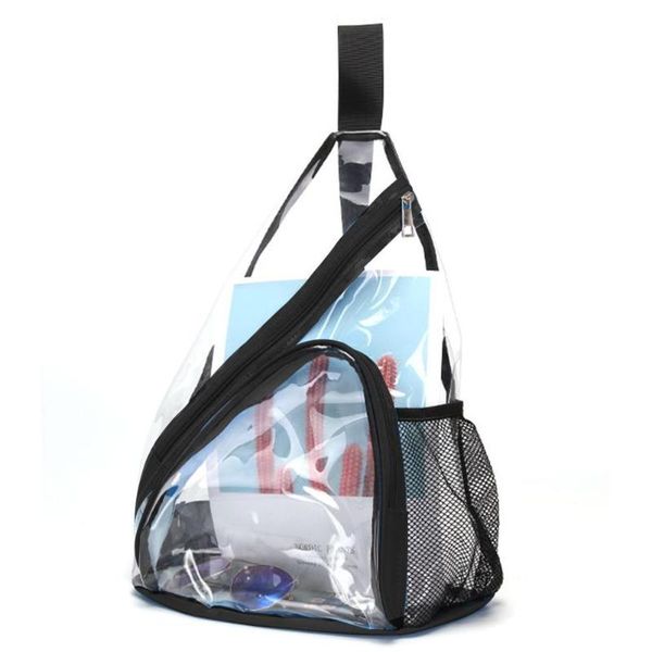

waist bags transparent pvc shoulder bag cross-body pouch waterproof wear-resistant mini backpack for men and women