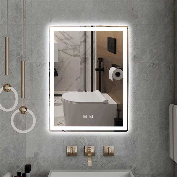 

mirrors smart makeup led bathroom mirror wall vanity el toilet 3 color light anti-fog with touch screen