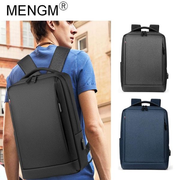 

backpack mengm 2021 backpacks man business backpacking 15.6inch lapmochila oxford rucksack waterproof usb charging school bag