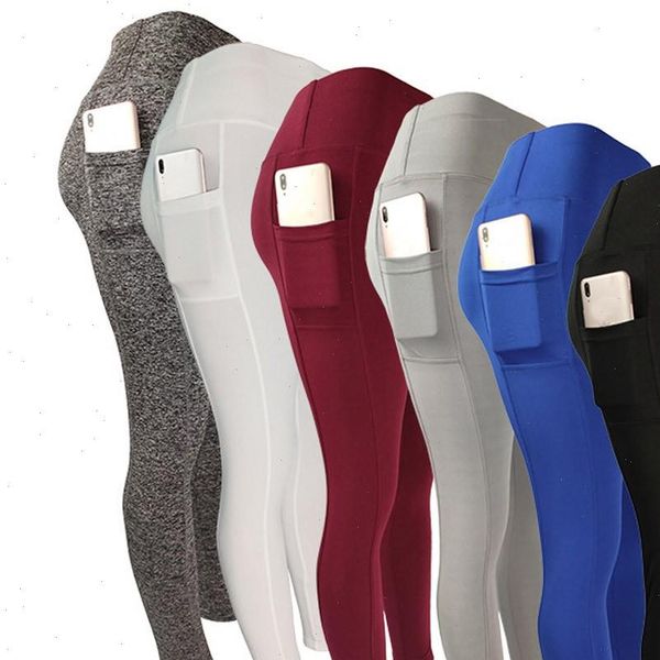 

fitness push up womens leggings high waist pocket workout leggins fashion casual female mujer long pants, Black