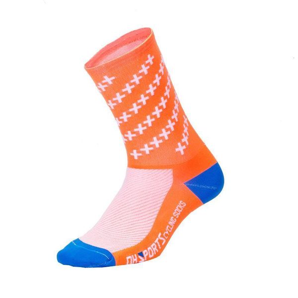 

sports socks professional print cycling outdoor all seasons sport racing running calf length, Black