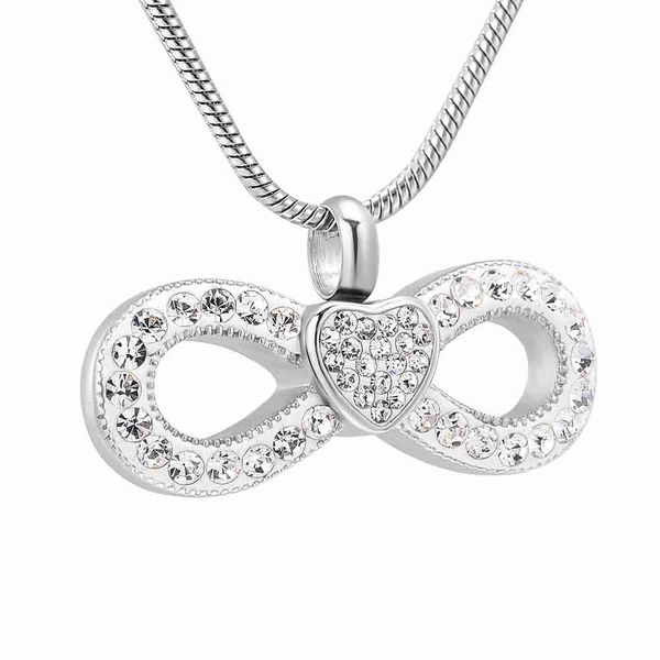 

silver heart-shaped bowknot-shaped cremation pendant necklace keepsake, does not fade and is no allergic