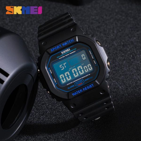 

brand men electronic wristwatch luminous chronograph digital male sport watches 50m waterproof clock montre homme wristwatches, Slivery;brown