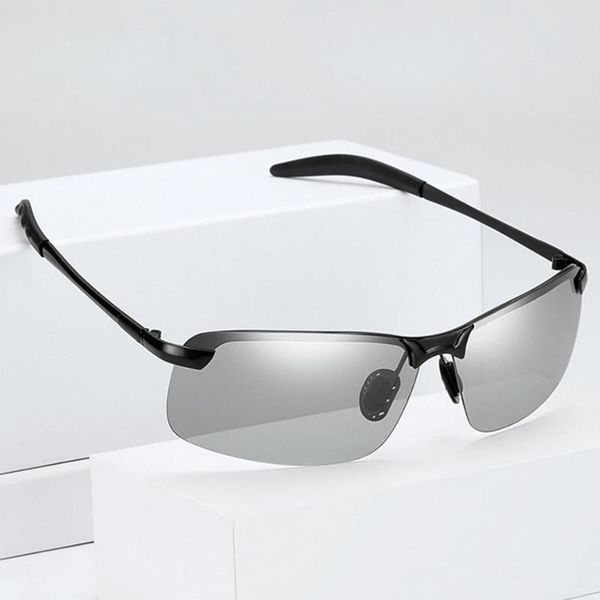 

sunglasses classic driving pochromic men polarized chameleon discoloration sun glasses for anti-glare goggles, White;black