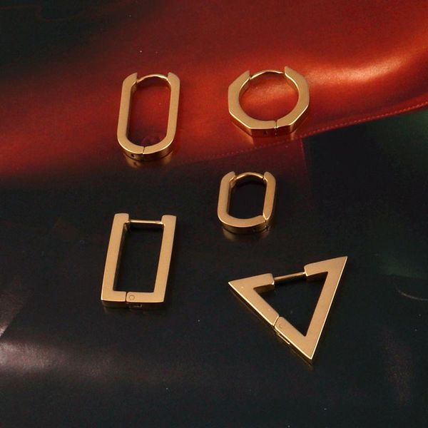 

minimalist earrings stud for women stainless steel earring geometric ellipse star party jewelry gift, Golden;silver