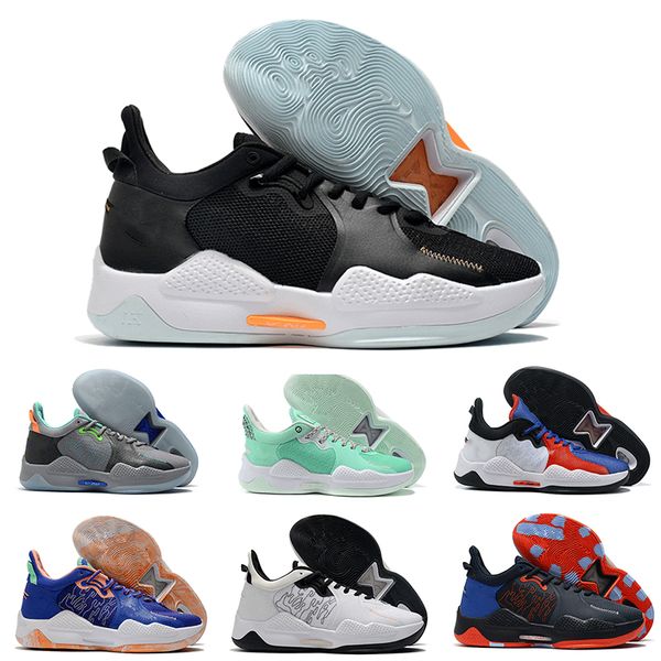 

2021 paul george 5 5s basketball shoes black white red pg5 pg luxury sneakers sports trainers size40-46