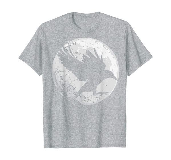 

dark raven silhouette gift t-shirt for crow raven fans, White;black