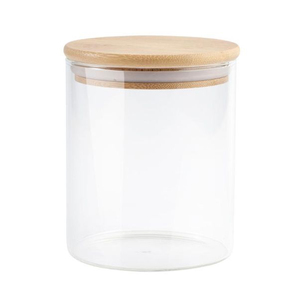 

storage bottles & jars 1pc high borosilicate glass jar sealed transparent food container with bamboo cover for (450ml)