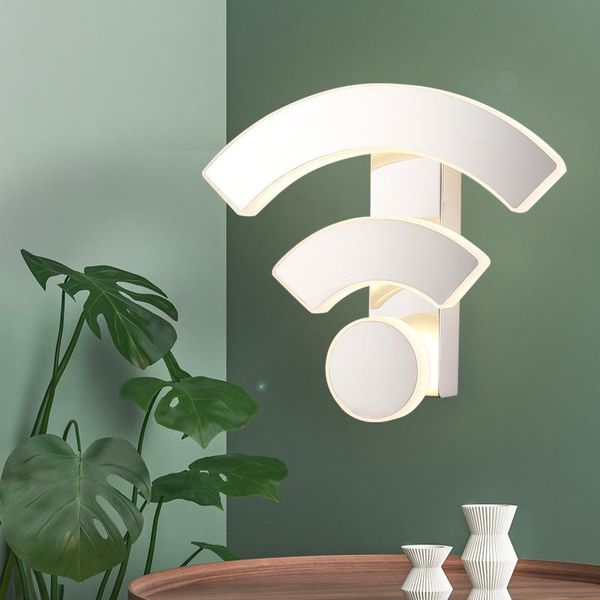 Wandlampen Einfache und kreative WIFI Acryllampe LED Modernes weißes Schlafzimmer Nachttisch El Aisle WF508926
