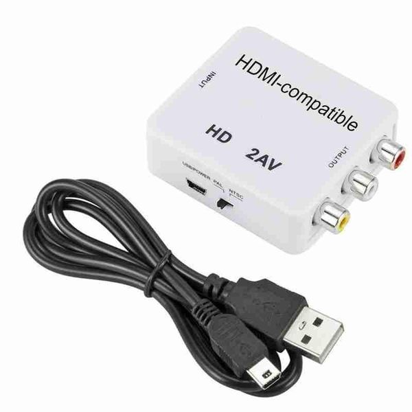

-compatible av scaler adapter hd video converter box to rca av/cvsb l/r 1080p support ntsc pal audio cables & connectors