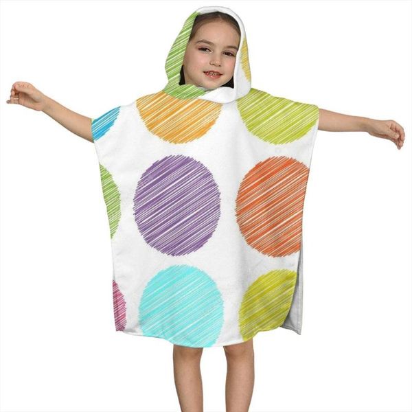 

towel rainbow-color kids hooded bath for children