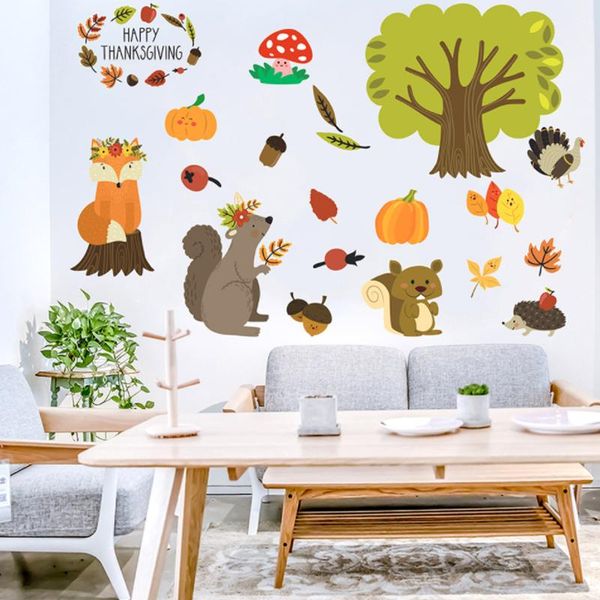 

wall stickers cartoon animals decorative living room bedroom children's