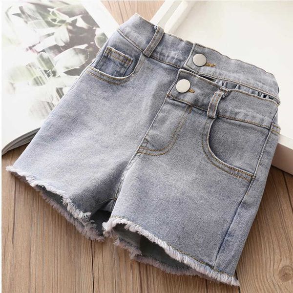 Estate Casual 3 4 5 6 7 8 9 10 11 12 anni Abbigliamento per il tempo libero Adolescenti Jeans Trend Bottoni Pantaloncini di jeans Per bambini Neonate 210529