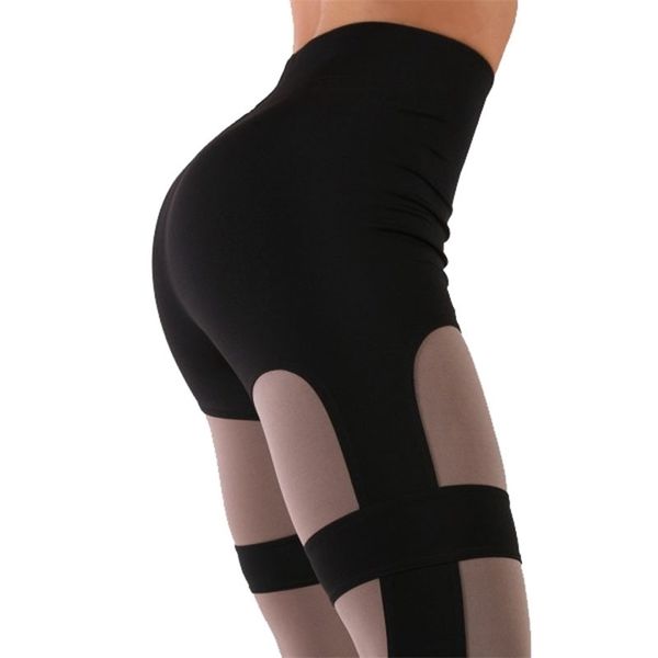

normov women fitness skinny leggings highwaist elasticforce patchwork leggings slimfit for female 211221, Black
