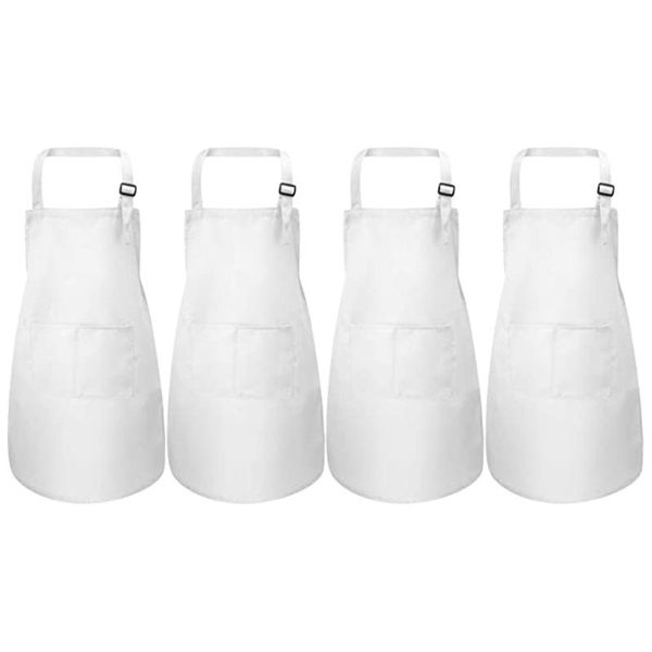 

aprons 4 pcs kids with pocket children adjustable chef apron for cooking baking painting suitable aged 3-6