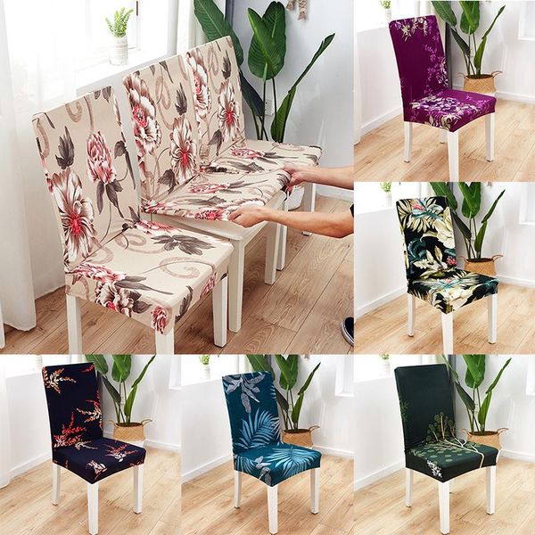 

chair covers outdoor chairs cushions dining elastic polyester home case seats seat cover flower decortions