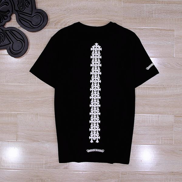 

official website flagship store crosin horseshoe short t-shirt men's and women's printed sanskrit round neck c, White;black