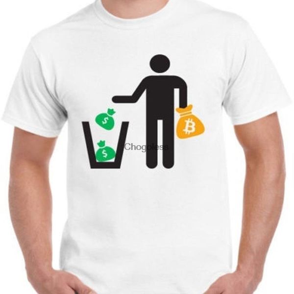 

men's t-shirts greater than fiat t shirt - blockchain btc usd crypto tee, White;black