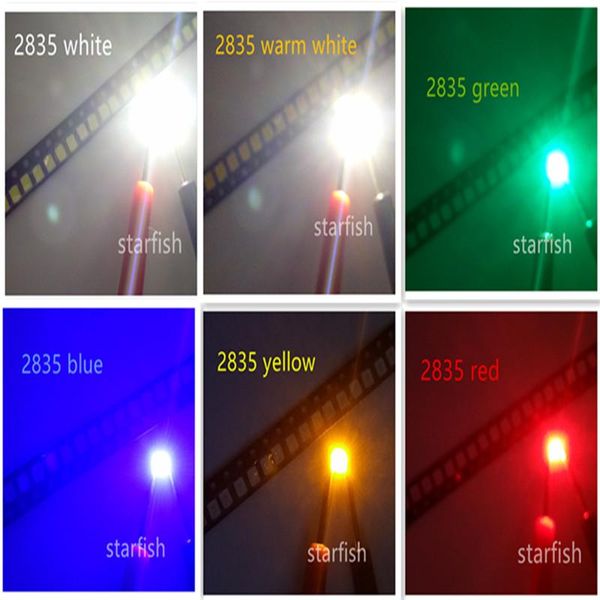 

light beads 100pcs led smd 2835 white-w/blue/red/yellow/green/warm white-ww lamp