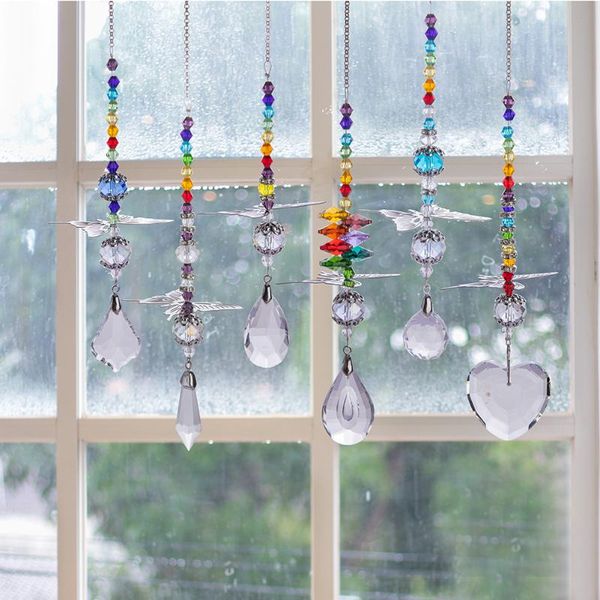 

garden decorations 6pcs prism part crystal glass pendant handcrafted car room jewelry art handmade hanging decoration gift