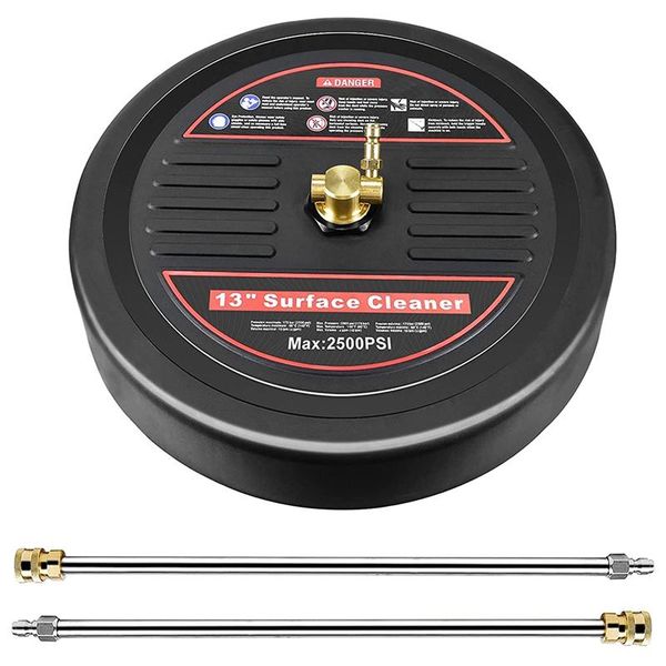 

watering equipments 13inch high pressure washer surface cleaner-with 2 extension rod attachments for electric washing machines, 2500 psi