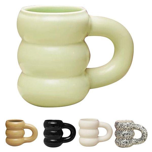 

mugs 1pcs creative water cup ceramic mug nordic big coffee with handrip colored ceramics juice