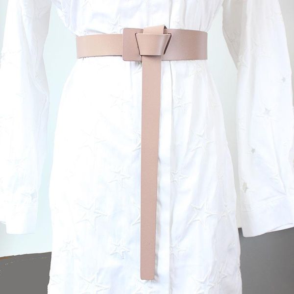 

belts white wide waistband with knot decoration and closure, Black;brown