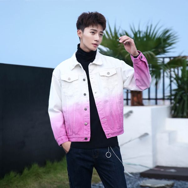

men's jackets spring and autumn gradient loose casual , multi-pocket large size korean youth denim yfky9013 fck4, Black;brown