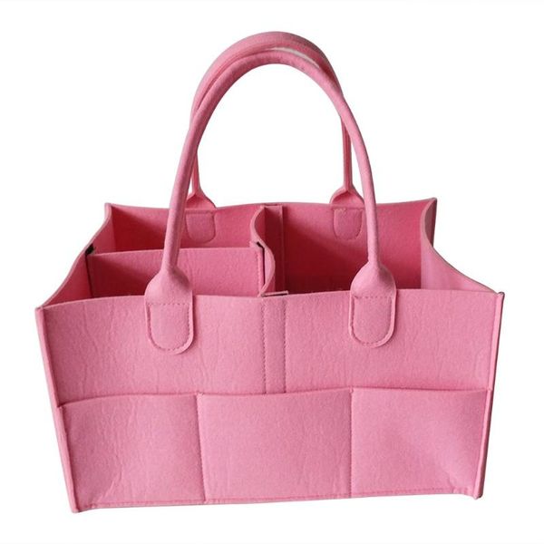 

storage bags kid diaper caddy portable nursery bin felt basket changeable compartments car travel bag wipes
