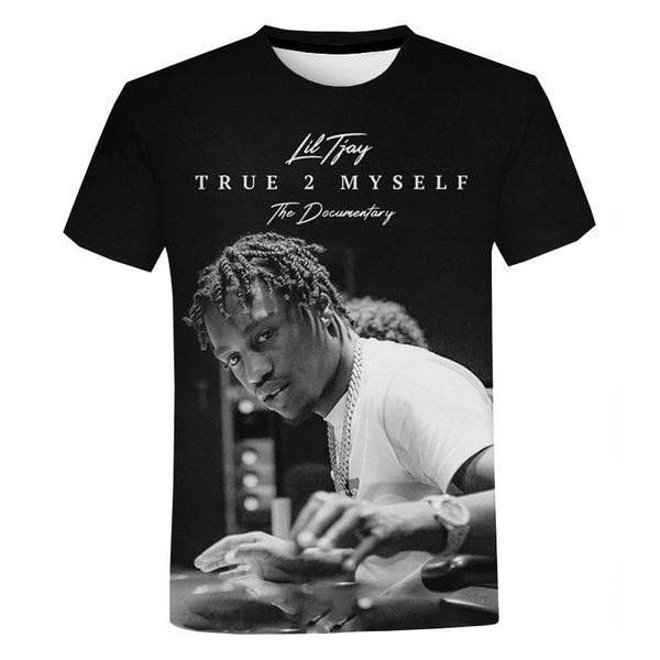 

men's t-shirts 2021 est lil tjay printed t shirt casual brand summer tee rapper teens men women's, White;black