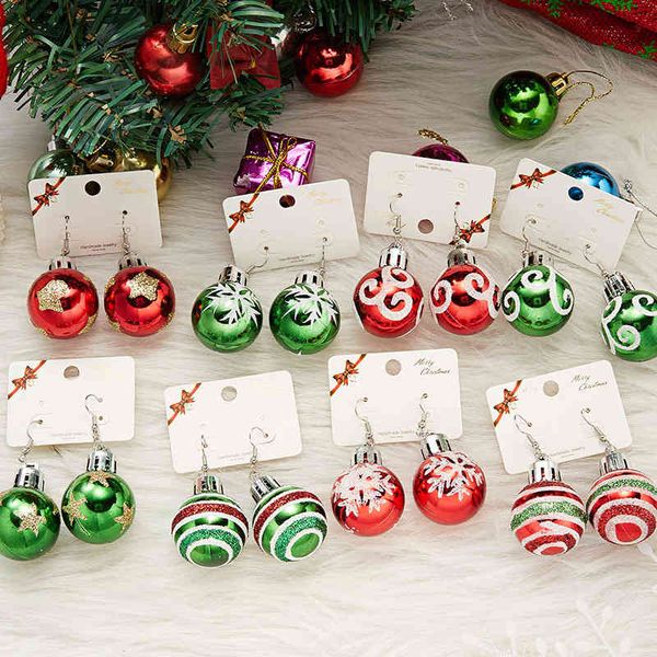 

christmas new simple sequin resin lamp ball earrings cartoon cute earrings
