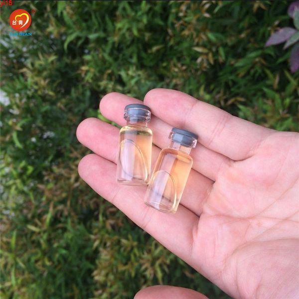16 * 35 * 7mm 2ml frascos de vidro injeção clara com garrafas de rolha de silicone frascos Butil Borracha 100 pcsgood qty