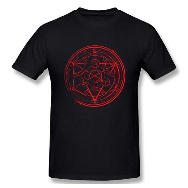 

men's t-shirts transmutation circle full metal alchemist tshirt man t shirt shirts cotton summer tshirts short sleeves tees t-shirt wo, White;black