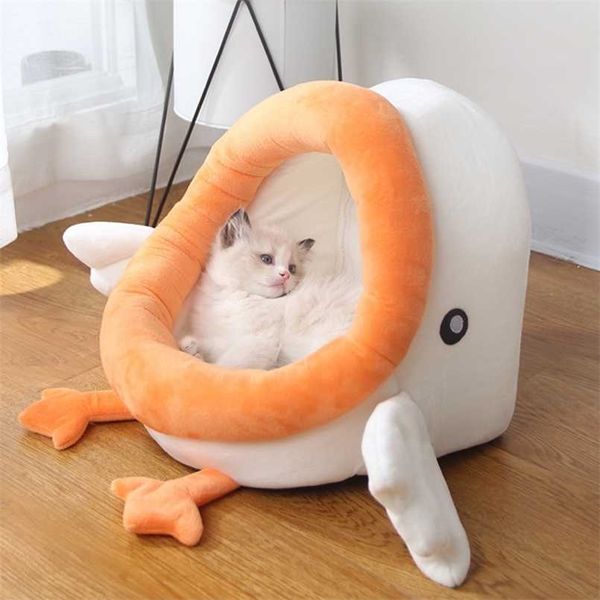 Warm Cat Bed Kitten House Pet Basket Lounger Cuscino Cani di piccola taglia Cuscino Mat Tenda Cucciolo Nido Grotta Letti per gatti 211111