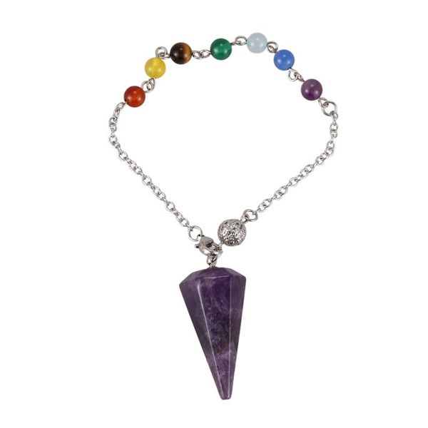

charm bracelets aura treatment crystal exploration point pendant divination metaphysics spirit chakra, Golden;silver