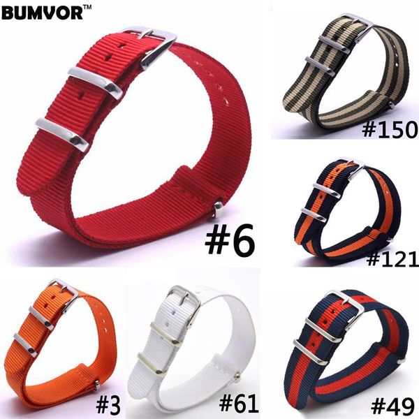 

watch bands 2021 24mm multi color army sports bracelet nato fabric nylon watchband strap accessories buckle belt, Black;brown