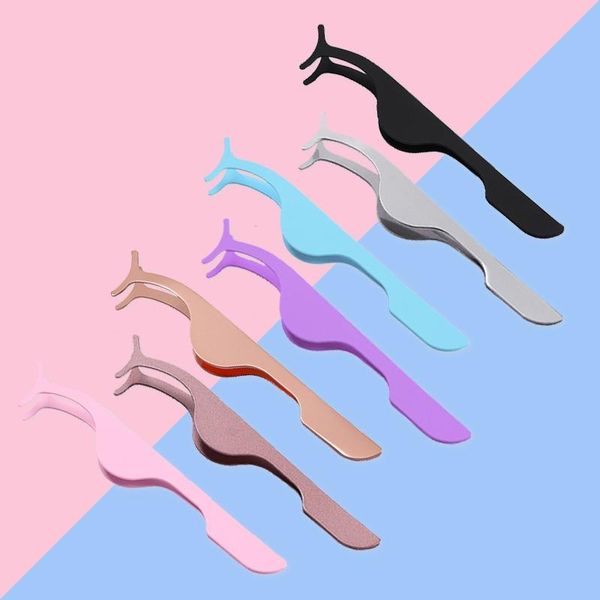 

1pcs false eyelash tweezers fake eye lash applicator extension curler nipper auxiliary clip clamp makeup forceps tools eyelashes