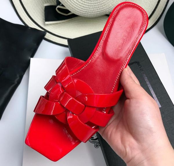 

fashion leather slippers women summer 2021 brand sandals and beach, Black
