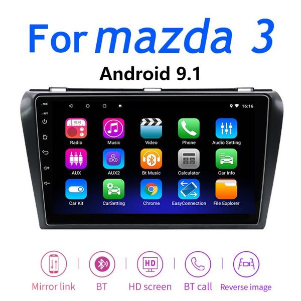 

player for 3 2004-2012 android 9.1 car dvd gps radio stereo 2g 32g wifi map auto quad core 9 inch 2 din multimedia video play