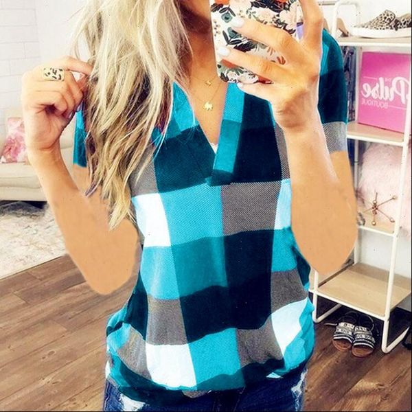 

summer vintage hollow out women shirts v neck plaid belong sleeve 5xl big large plus sizes blusas, White