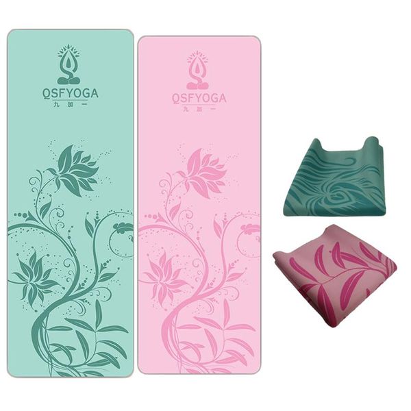 

yoga mats non-slip suede printed portable travel pad for fitness pilates gym exercise sport multiple uses mat blankets 1.5mm