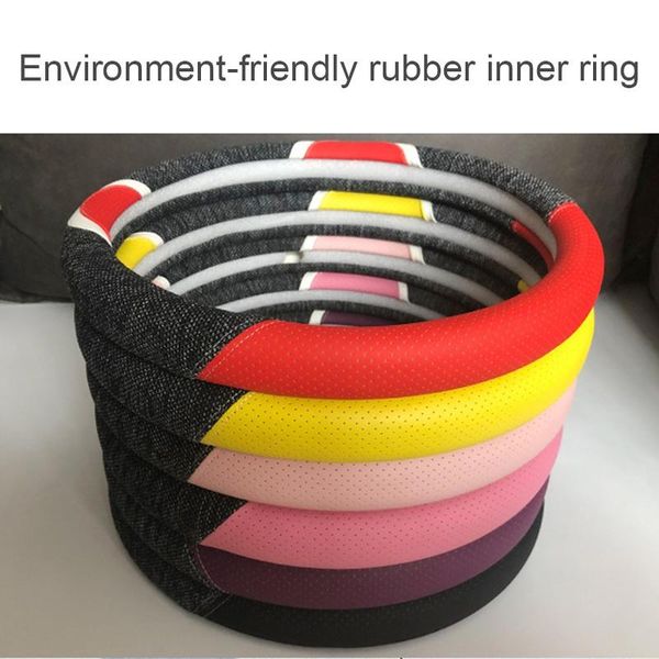 

steering wheel covers 38cm automobiles linen cat ear cover breathable anti-slip protector accessories