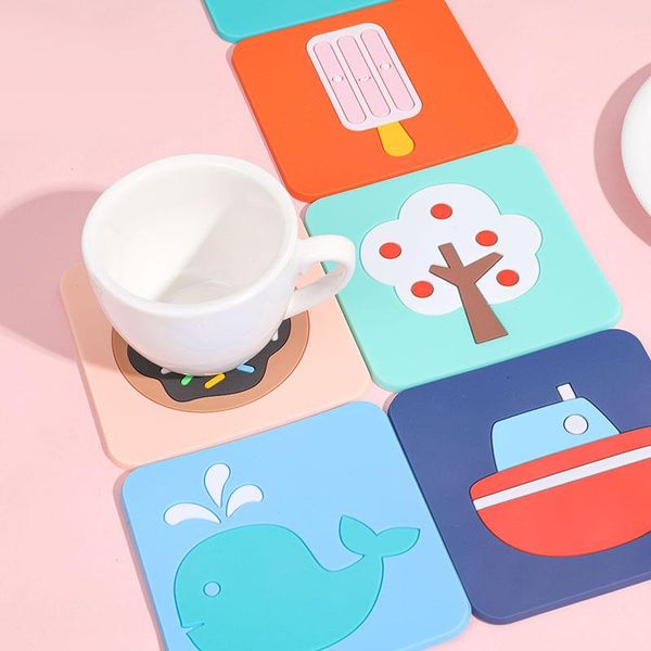 

mats & pads slicone placemat tableware pad oil resistant heat insulation non-slip tablemat for kitchen washable cup mat 1pc