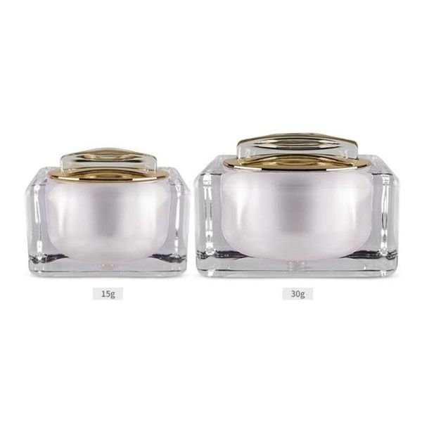 

storage bottles & jars 15g 30g white black acrylic cream jar empty cosmetic bottle container square f20213496