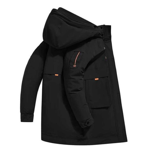 

2021 new winter jacket men overcoat windproof down white duck coat s warm, Black