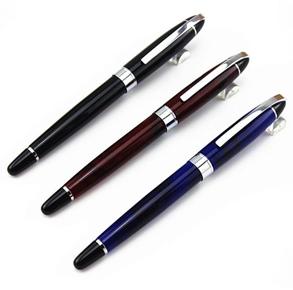 

blue and black line business office medium nib metal fountain pen ink pens