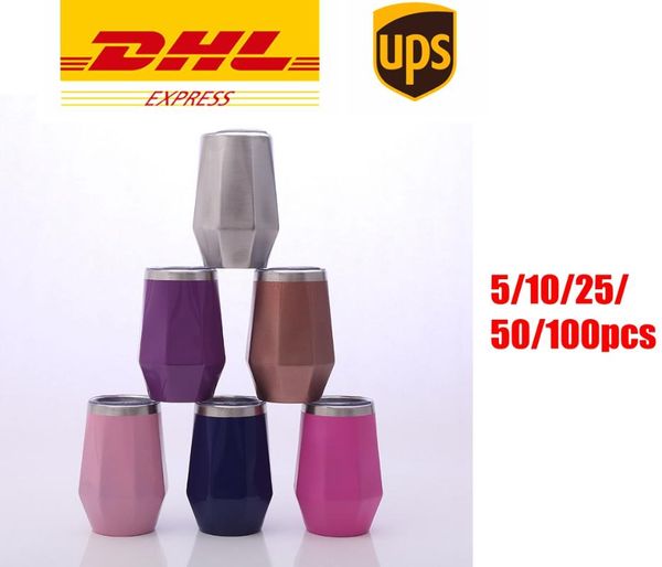 

10/25/50pcs diamond egg cups wine tumbler double wall stainless steel beer vacuum insulated mug drinking coffee water bottles