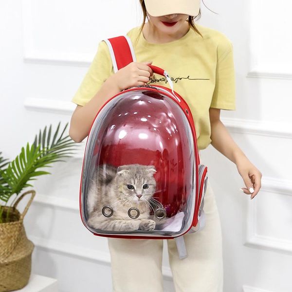 

cat carriers,crates & houses outdoor backpack transparent transport bag handbag breathable large space cage trasportin gato pet products ac5