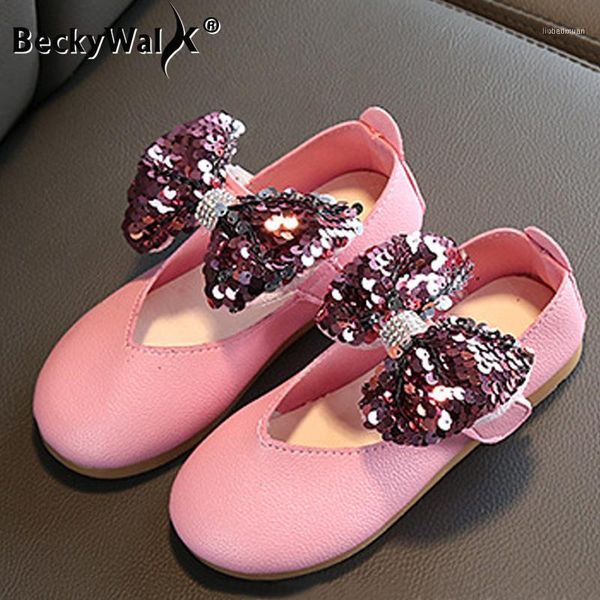 

children princess shoes spring girls sequins bowknot wedding party kids baby enfants leather for csh9291, Black;red