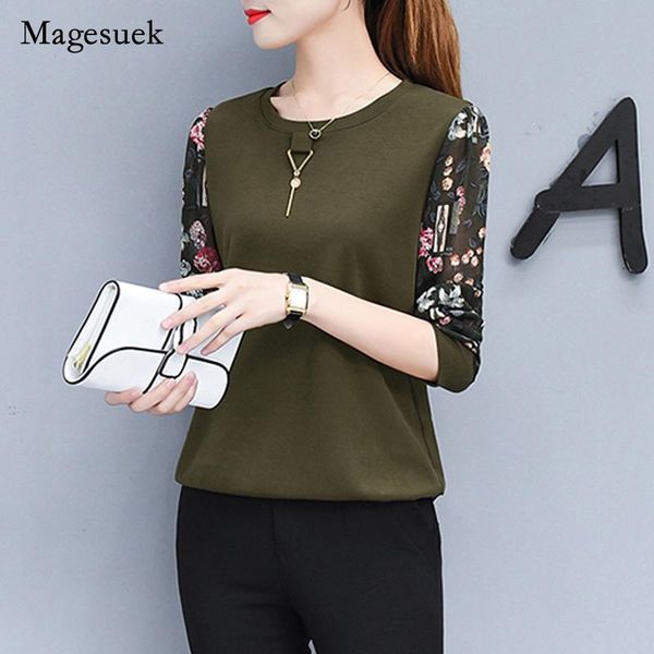 

women's blouses & shirts casual women spliced printed blouse shirt autumn long sleeved female o-neck full clothing 0595 30, White